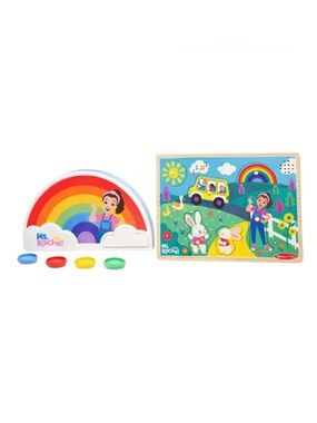 Ms Rachel Toy Bundle Musical Puzzle + Rainbow Coin Sorter Baby Kids